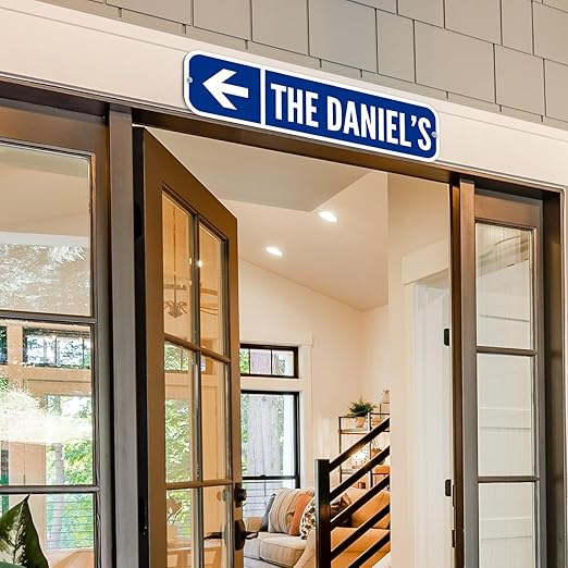 SmartSign Customize Your Own Blue Street Sign with Left Arrow | 6" x 24" 3M EG Reflective Aluminum