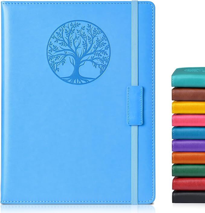 Biuwory Lined Journal Notebook for Women Men,256 Pages B5 Large Hardcover Leather Journals for Writing,Travel,Business,Work & School,College Ruled Notebooks for Note Taking,Diary Notepad 7.8"×10.2"
