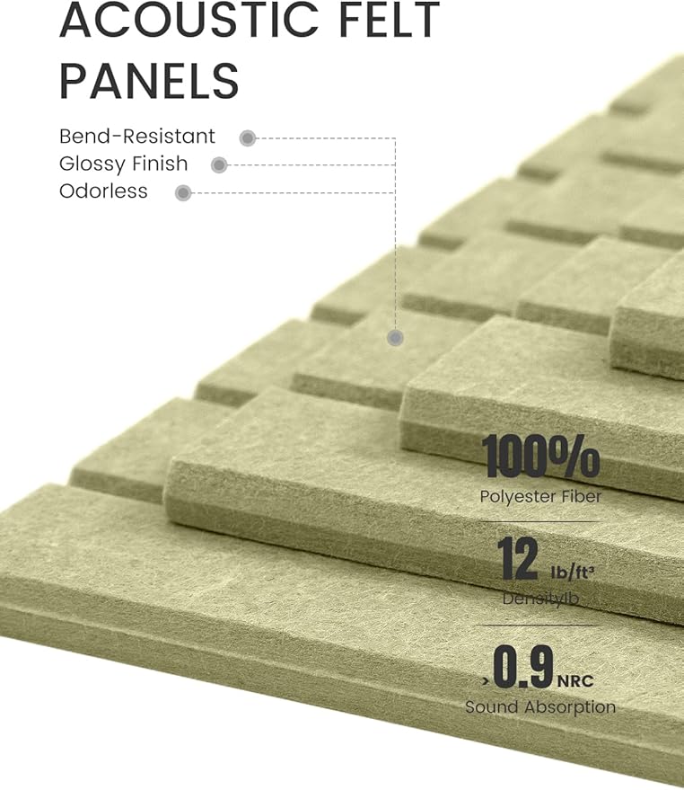 Fluxynara Large Felt Bulletin Board 48" x 36" Cork Board Alternative-12 Pack with 70 Safe Removable Adhesive Tabs, Cork Boards for Walls Cork Board for Home Office Classroom Pin Board (Olive Green)
