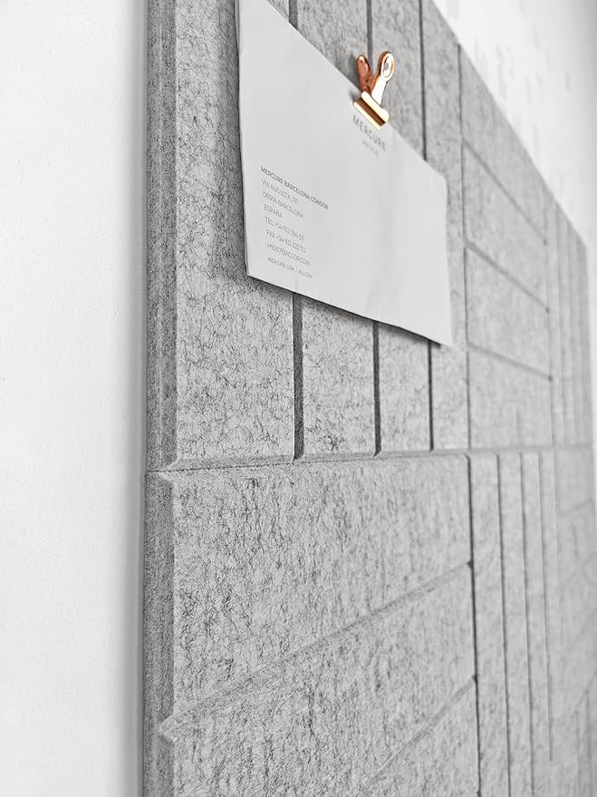 DECORITA Felt Bulletin Board Tiles | Modern Cork Board Alternative | Large Cork Boards for Walls | Aesthetic Felt Wall Panels for Office & Home Decor | Pinboard & Photo Board (12-Pack) | Gray Marble