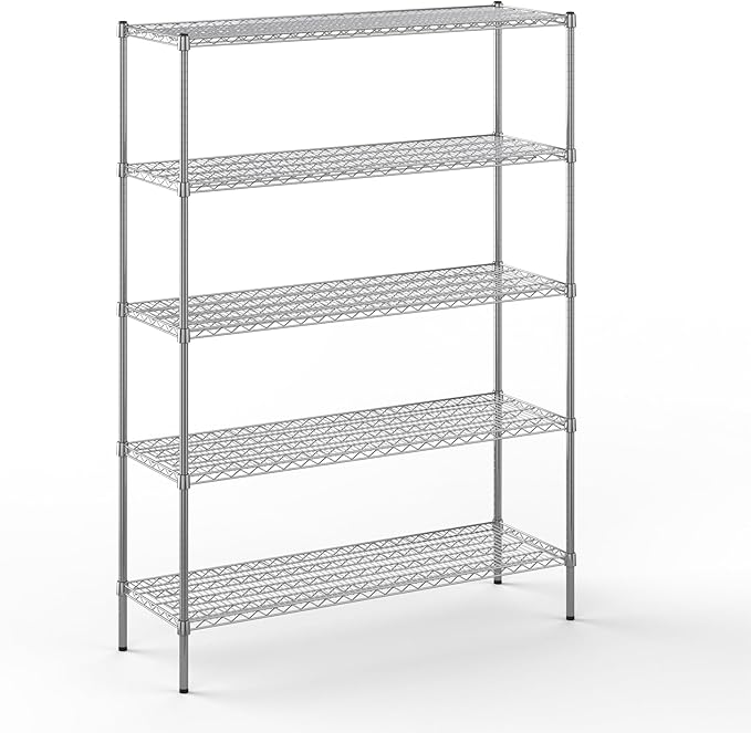 Regal Altair 18" Deep x 54" Wide x 74" Height Wire Shelving Kit | 5-Tier | NSF Commercial Storage Rack Unit