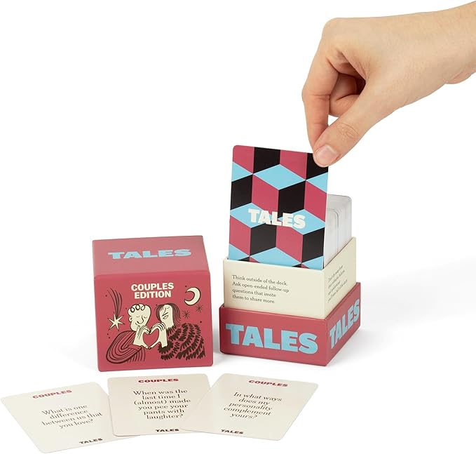 TALES 150 Conversation Starter Cards, Couples Edition, Valentines Day Gift for Couples, Games for Adults, Date Night Ideas, Anniversaries, and Quality Time Together, Prompts for Deeper Connection