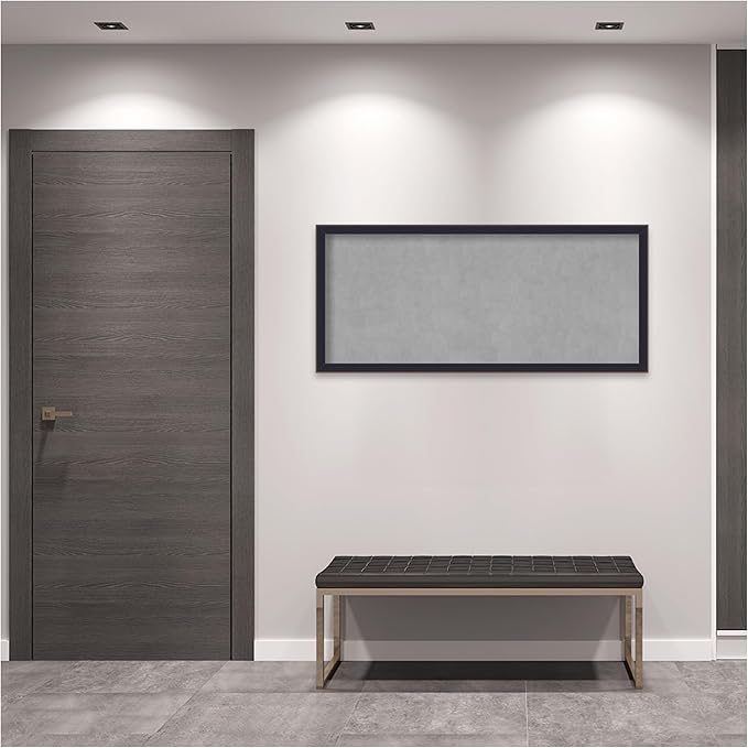 Amanti Art Black Framed Magnetic Board 23x51 Oversize Vision Board for use with Magnets, 100% Metal Sheet to Display Items as Office Decor or for Home Organization in mudroom, Kitchen or Kids Room