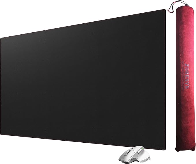 ZORESYN Large Desk Pad (39.4" x 23.6") - Waterproof PU Leather Desk Mat with Non-Slip Base, Office Desk Protector for Keyboard, Mouse, and Writing, Durable Stitched Edges (Black)