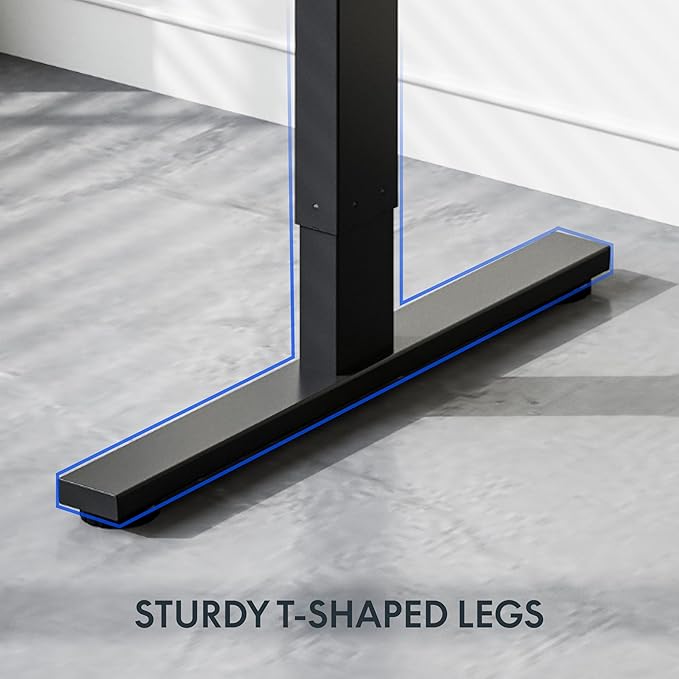 FLEXISPOT One-Piece Electric Standing Desk, 40 x 24 Inches Adjustable Desk with Seamless Desktop, Memory Controller Height Adjustment (Black Frame + Black Desktop, 2 Packages)