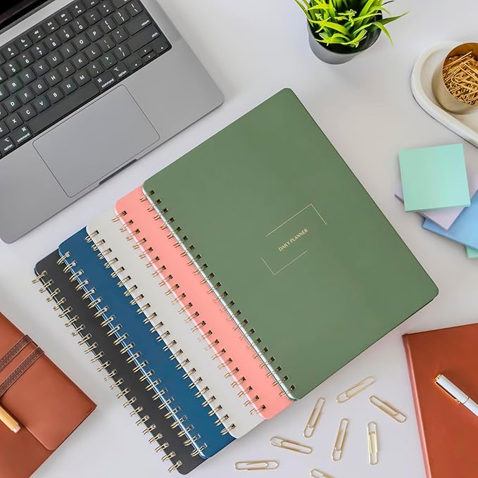 Merely Home Undated Daily Planner | 8.25” x 11.75” To Do List Notebook | Work Productivity ADHD Organizer | Men and Women Planner | College Supplies | Evergreen | Portrait Layout