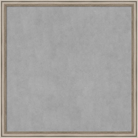 Amanti Art Silver Framed Magnetic Board 26x26 Medium Vision Board for use with Magnets, 100% Metal Sheet to Display Items as Office Decor or for Home Organization in mudroom, Kitchen or Kids Room