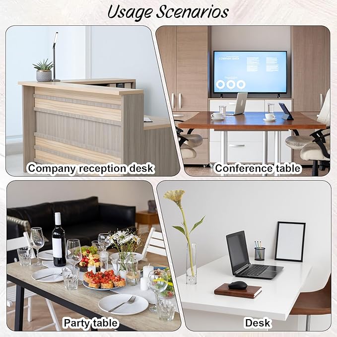 Skrfren 2Pcs Metal Business Card Holder for Desk, Elegant Gold and Silver Business Card Organizer Modern Cards Display Stand for Office Reception Event Conference Room Men Women