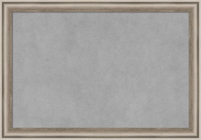 Amanti Art Silver Framed Magnetic Board 14x20 Small Vision Board for use with Magnets, 100% Metal Sheet to Display Items as Office Decor or for Home Organization in mudroom, Kitchen or Kids Room