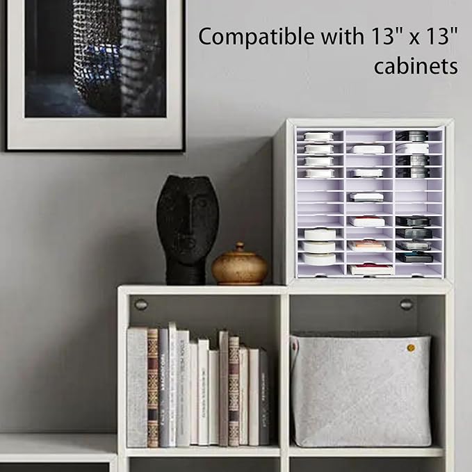 Krafetto 36 Grids Ink Pad Storage Rack, Wall-mountable Stamp Pad Organizer Holder Compatible with Standard Size Ink Pads（Grid Size 4.1" W × 3.9" D × 0.9" H）
