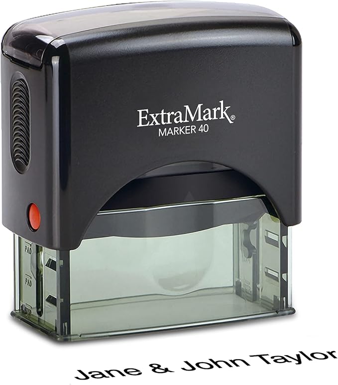 ExtraMark Return Address Stamp - Custom Self Inking Rubber Stamp - Personalized Stamp - Customizable Text with 15 Colors - Wedding Invitation & Housewarming Rubber Stamp