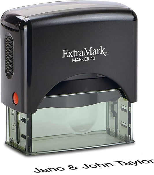 ExtraMark Return Address Stamp - Custom Self Inking Rubber Stamp - Personalized Stamp - Customizable Text with 15 Colors - Wedding Invitation & Housewarming Rubber Stamp