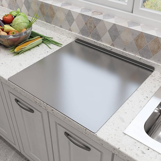 BILLAMB Stainless Steel Cutting Boards for The Kitchen, Suitable for Meat, Fruits, Vegetables, Bread, and Baking Large-sized Cutting Boards (70 x 40cm/27.5 x 15.7 in)