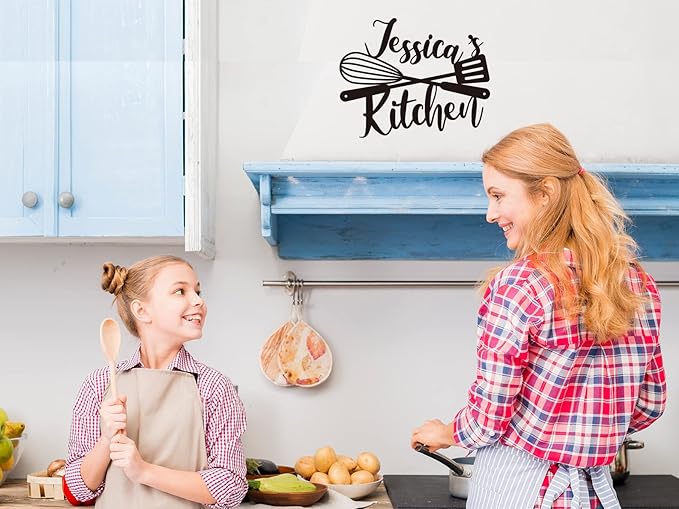 Custom Kitchen Name Sign, Personalized Metal Kitchen Sign, Housewarming Cooking lover Gifts, Mom's Day Gifts, Kitchen Gift for Grandma