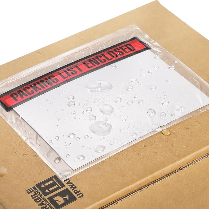 Nicunom 1000 Pcs Packing List Envelopes 4.5" x 5.5", Clear Adhesive Invoice Packing Slip Envelope Pouches Shipping Label Sleeves Top Loading Packing List Enclosed Bags for Mailing