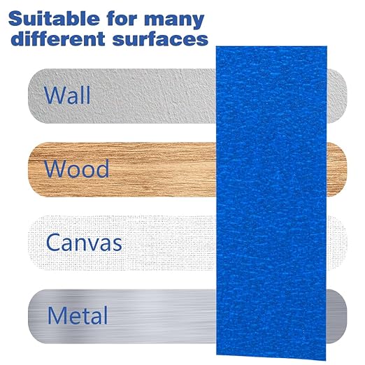 XUXU 16Pack Blue Painters Tape 2 inch Wide Masking Tape Bulk for Multi-Surface, Produce Sharp Lines, Residue-Free 784 Yards Total