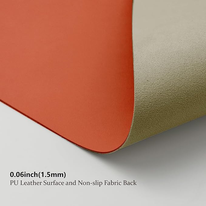 Large Desk Mat - 47.2"x 17" Non-Slip PU Desk Pad for Office and Home - Ideal for Large Mouse Pad and Desk Mats on Top of Desks(Orange)