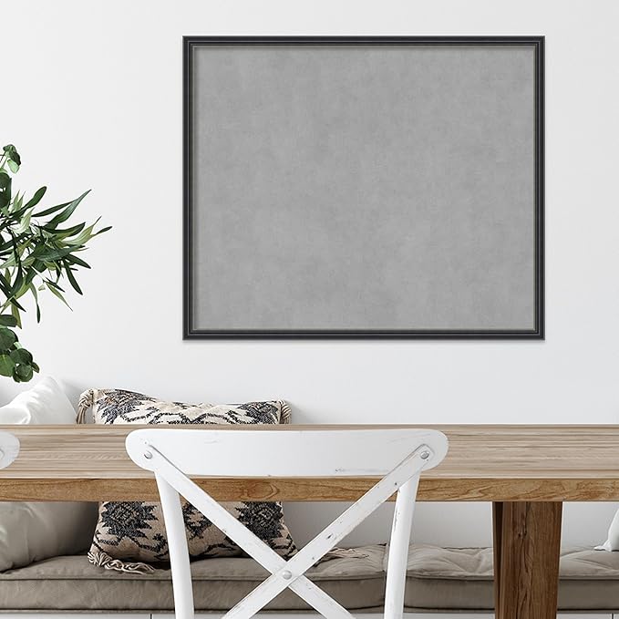 Amanti Art Black Framed Magnetic Board 21x25 Medium Vision Board for use with Magnets, 100% Metal Sheet to Display Items as Office Decor or for Home Organization in mudroom, Kitchen or Kids Room
