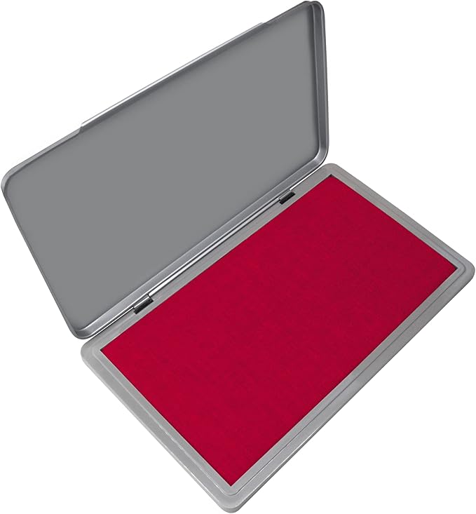 Metal Case Stamp Pad Large Size, Crimson Red Color - Size: 3" x 6" - Choose from 15 Ink Colors