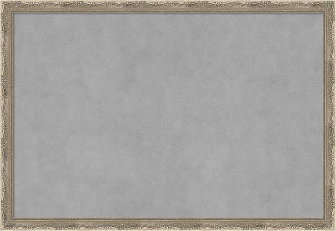 Amanti Art Silver Framed Magnetic Board 18x26 Medium Vision Board for use with Magnets, 100% Metal Sheet to Display Items as Office Decor or for Home Organization in mudroom, Kitchen or Kids Room