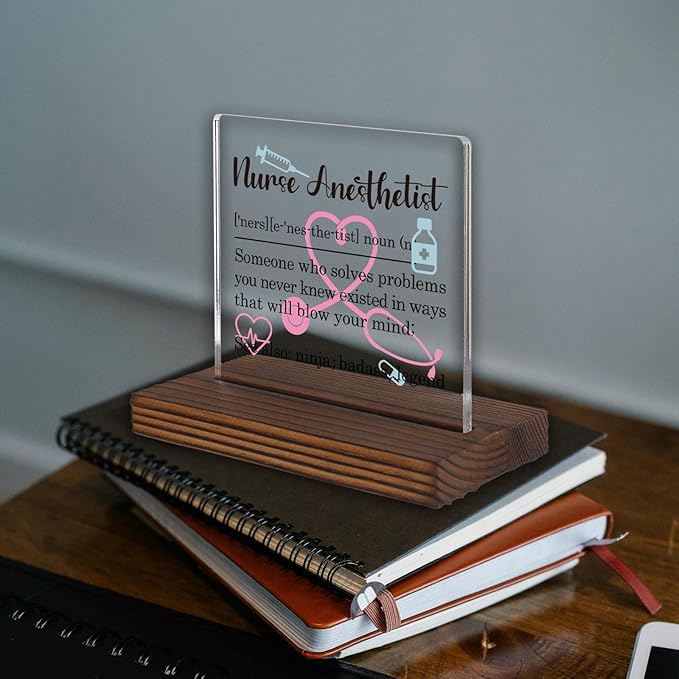 Nurse Anesthetist Gift for CRNA, Funny Desk Decor Plaque for Certified Registered Nurse Anesthetists, Graduation Appreciation Sign for OR Staff PA066