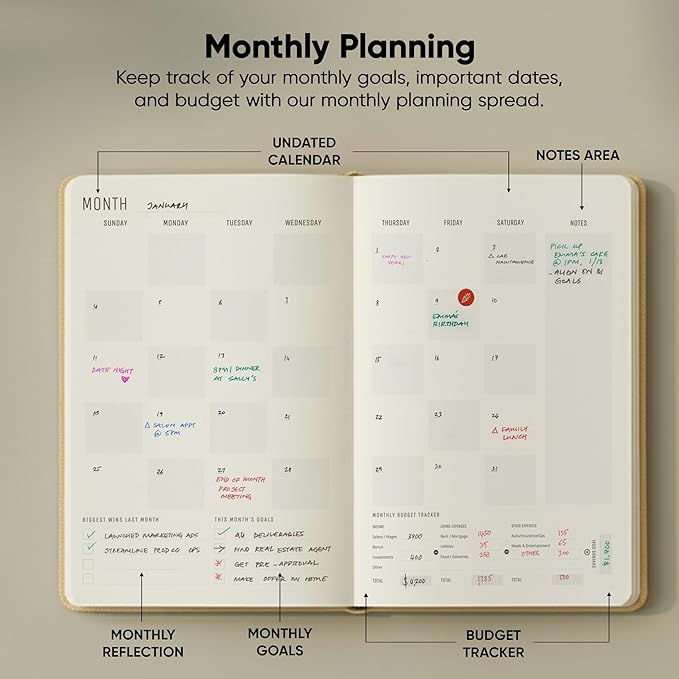 Undated, 2026 Planner, 5.8” x 8.3” - The #1 Productivity Planner to Achieve Your 2026 Goals - Planner 2026-2027 by PRODUCTIVITY STORE (A5, CREAM)