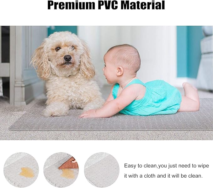 Kuyal Desk Chair Mat for Carpet, 36'' x 48'' Rectangle Transparent Mats for Chairs Good for Desks, Office and Home, Easy Glide, Protects Floors for Low and No Pile Carpeted Floors