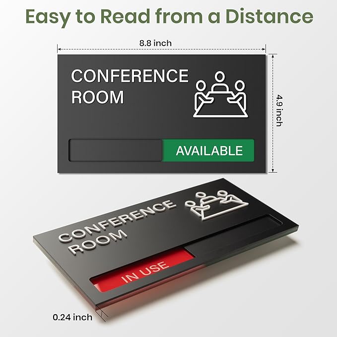 Studio Room Door Sign, Do Not Disturb Signs, In Use Available Office Slider Signs, Recording in Progress Business Sign, Privacy Indicator Tells Whether Studio Vacant or Occupied
