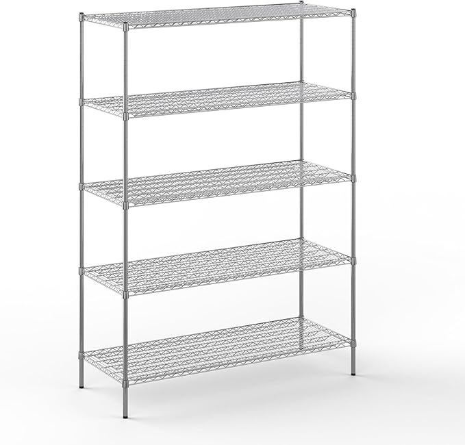 Regal Altair 24" Deep x 60" Wide x 86" Height Wire Shelving Kit | 5-Tier | NSF Commercial Storage Rack Unit