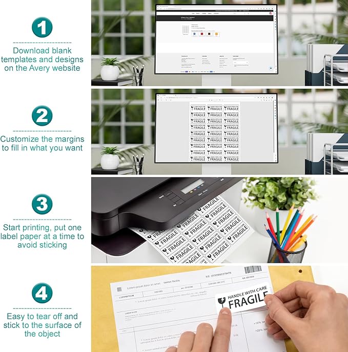 Address Labels 1’’x2-5/8’’ Stikcer Paper 30-UP 500 Sheets for Laser/Inkjet Printer Matte 15000 White Blank Printable Labels on 8.5x11 Inch for Mailing, Shipping, and Organizing