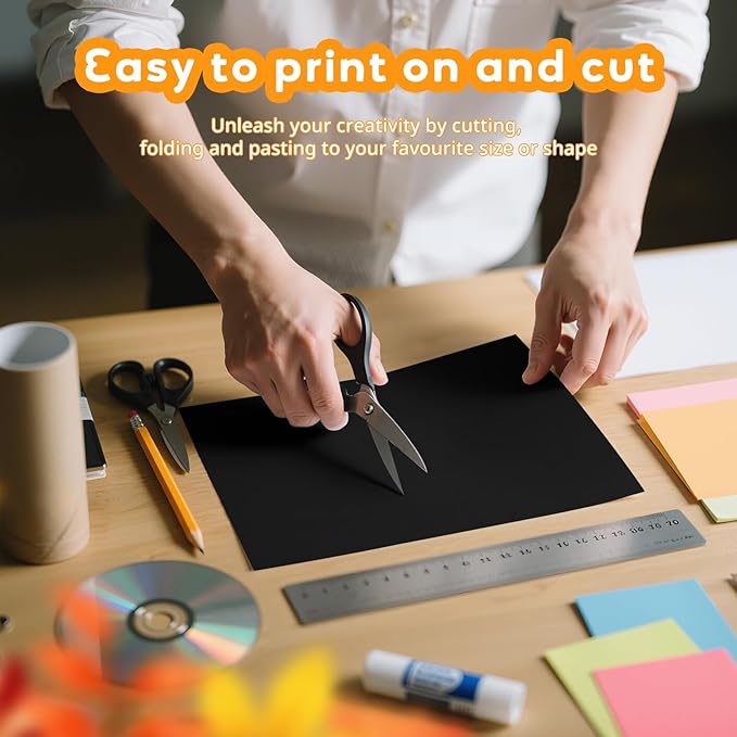 Black Cardstock 8.5 x 11 Card Stock Construction Paper,40 Sheets Black Paper CardStock for Invitations, Art, Drawing, Menus, DIY Card, Tags, Cards Making, Craft, Certificate, School, Office Printing