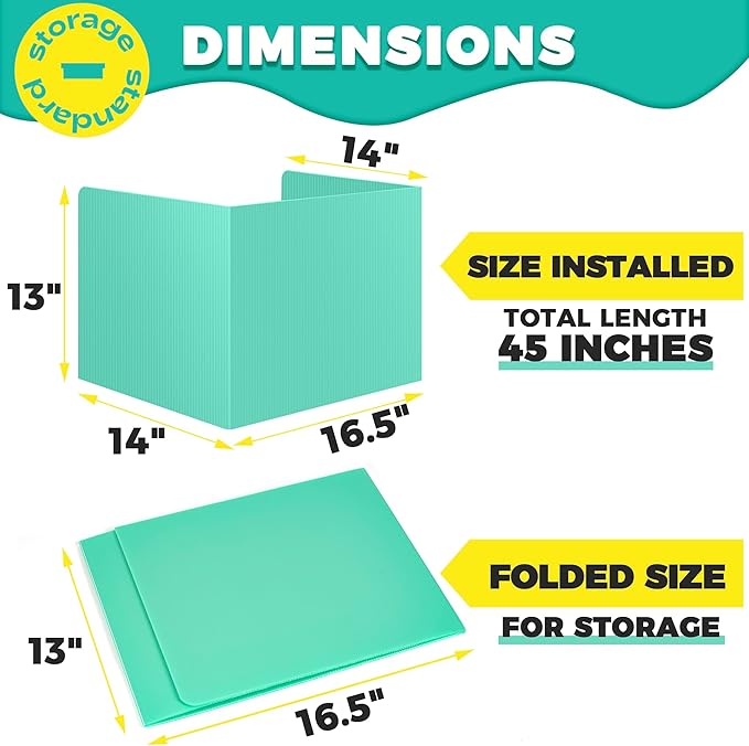 16 Pack Desk Privacy Folders for Students Desk Divider - Designer Pastel Color Privacy Folders for Students - Easy to Clean Strong Plastic Privacy Shield Desk Dividers for Students Classroom Supplies