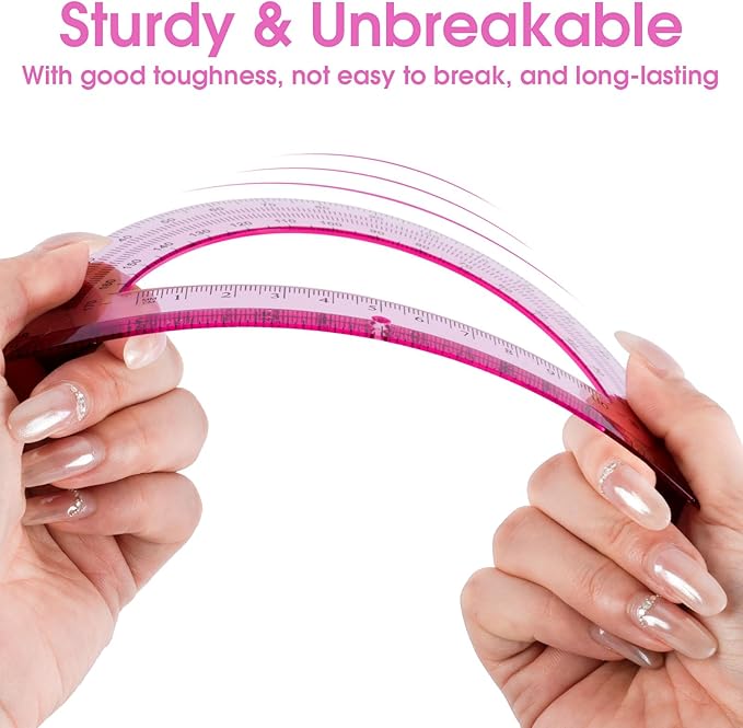 Hoiny 10 Pack Clear Protractor, 6 Inch Plastic Protractors, 180 Degrees Accurate Math Geometry Tools for School, Office, Classroom (Pink)