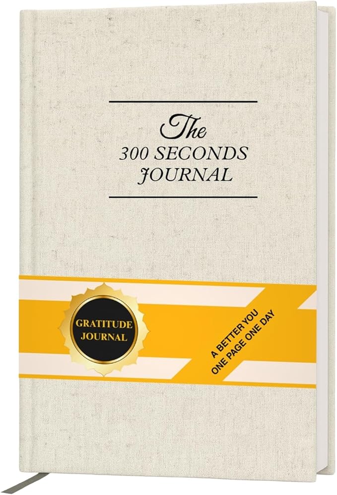 Gratitude Journal for Women & Men – 5 Minute Guided Daily Journal with Prompts for Mindfulness, Self Care & Positive Thinking, 300 Seconds Daily Reflection, Original Linen Cover, 2026 Edition