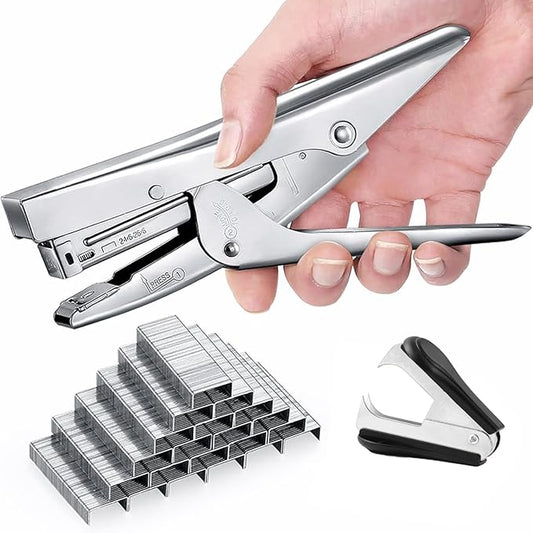 Stapler Heavy Duty with 1000 Staples and Staples Remover Set 20 Sheets Desktop Office Work Student Teacher Large Capacity No Jam Professional Standard 24/6 Metal