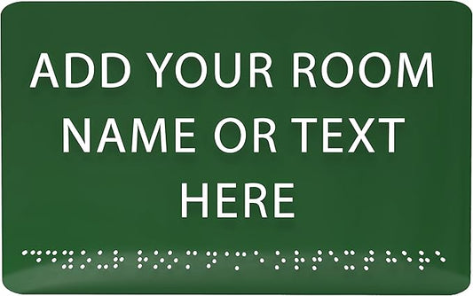 ADA CENTRAL SIGNS - 9" X6" Personalized Custom Sign - ADA Compliant Tactile Graphics Grade 2 Braille Text Acrylic Wall Signs - Add Your Room Name Text Sign for Home School Office Business Workplace