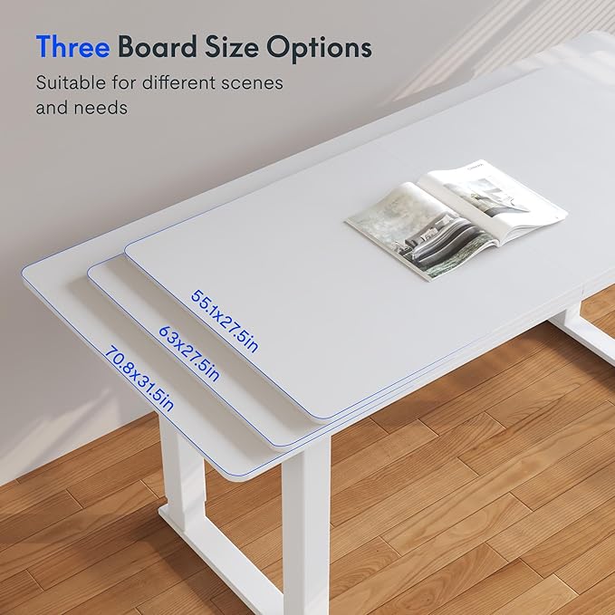 FLEXISPOT 4 Legs Standing Desk 55 x 28 Inch Electric Adjustable Height with Splice Board Home Office Sit Stand Up Desk, White Top + White Frame