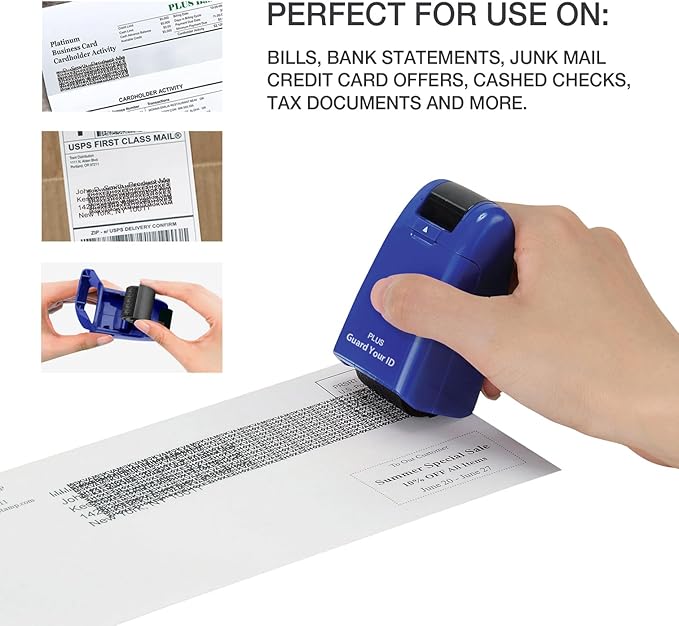 Guard Your ID Identity Protection Stamp Roller, Blue