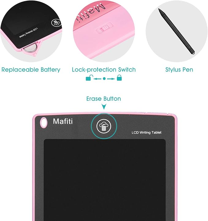 LCD Writing Tablet 8.5 Inch 4 Pack Electronic Writing Drawing Pads Doodle Board Gift for Kids Boys Girls