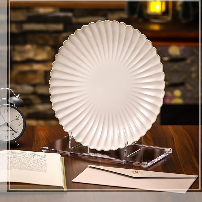 Jetec Acrylic Book Stand Clear Easel Stand for Display Acrylic Plate Postcard Picture Display Holder for Picture Book Decorative Plate Platter Photo(10 x 5 x 9 Inch)