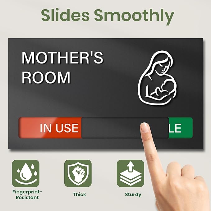 Mother's Room Sign, Lactation Room Available In Use Door Sign, Breastfeeding in Progress Do Not Disturb, Privacy Vacant Occupied Nursing Slider Business Office Signs