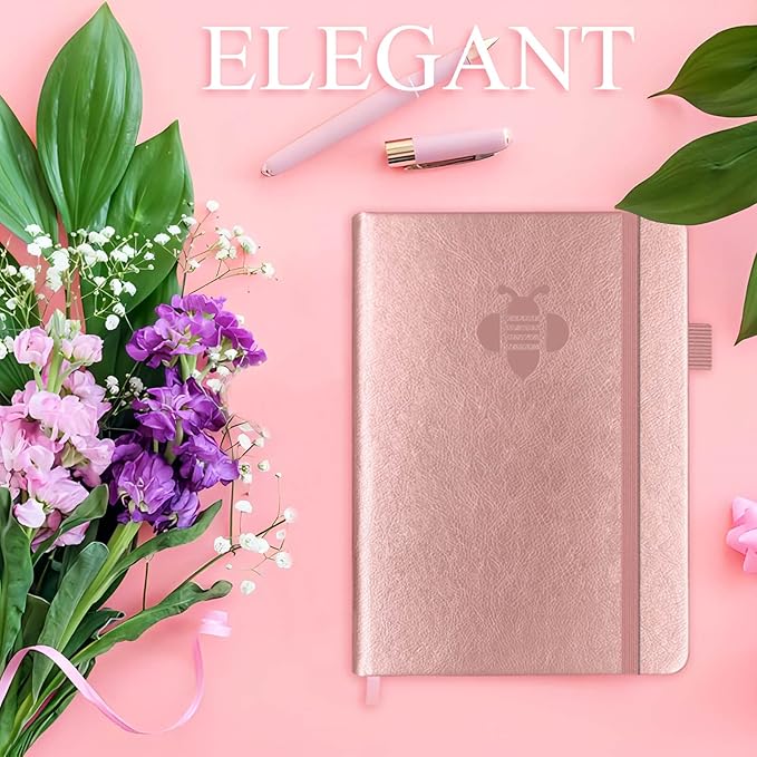 KUMEER Check Register – Elegant Check Registers for Personal Checkbook with Check & Transaction Registers, Hardcover Checkbook Log 5.2x7.6" (Rose Gold)