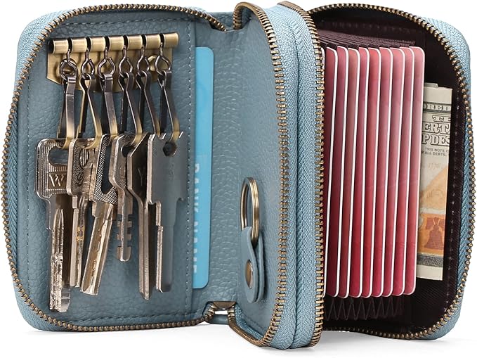 GOIACII Small Genuine Leather Wallet for Women, RFID Blocking Credit Card Holder Wallet