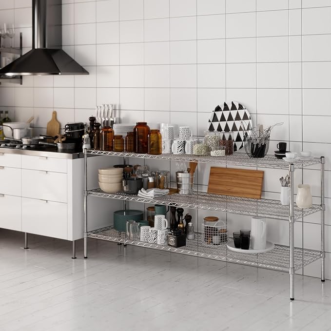 Regal Altair 21" Deep x 72" Wide x 34" Height Wire Shelving Kit | 3-Tier | NSF Commercial Storage Rack Unit