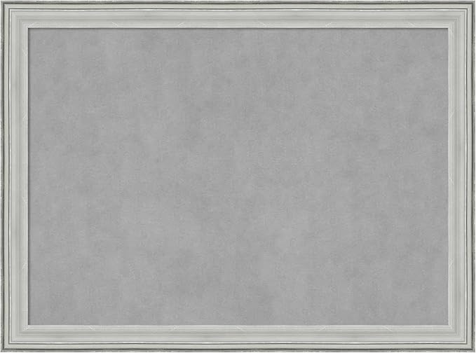 Amanti Art Silver Framed Magnetic Board 23x31 Medium Vision Board for use with Magnets, 100% Metal Sheet to Display Items as Office Decor or for Home Organization in mudroom, Kitchen or Kids Room