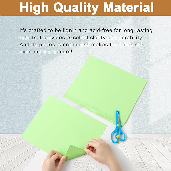 Silunkia 300 Sheets Light Green Cardstock 8.5 x 11 Craft Paper, 75lb Thick Christmas Paper Card Stock for DIY Cards Making, Thank You Cards, Party Invitations, School Scrapbooking