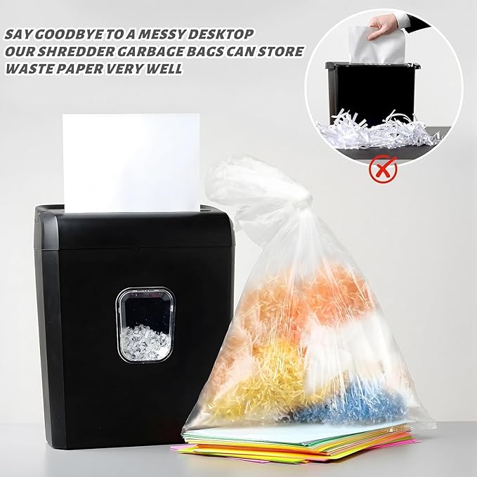 YooNotee 200 Pcs Shredder Bags Large Gallon Size Paper Shredder Bags for Home Office Paper Trash Shredded Materials(23.62 x 27.56 Inches)