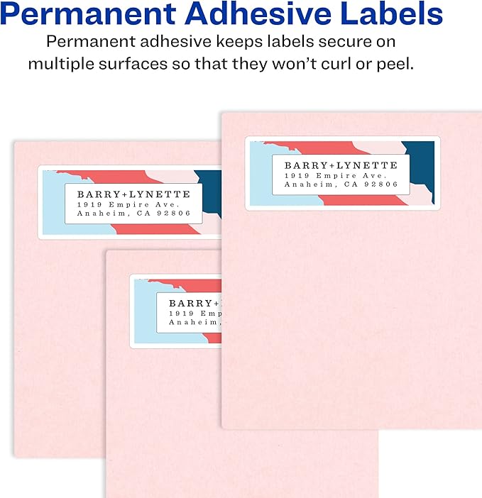 Avery Address Labels for Laser & Inkjet Printers, 300 Labels Per Pack, 3 Packs, 900 Total (18160)