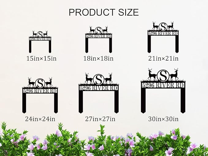 Personalized Metal Address Sign with Stakes, Custom House Number Sign for Yard, Metal Address Stake Sign, Outdoor Garden Address Sign, Custom Number Sign for Home, Unique Garden Gift