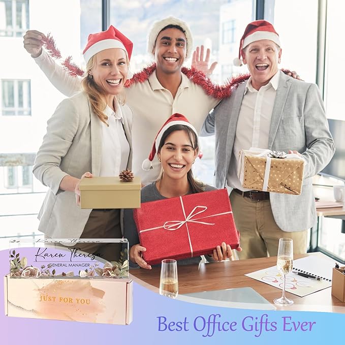 Custom Office Name Plate, Personalized Gifts for Women & Men, Appreciation Gifts for Employees, Office Desk Accessory (Tea Colored Flower)